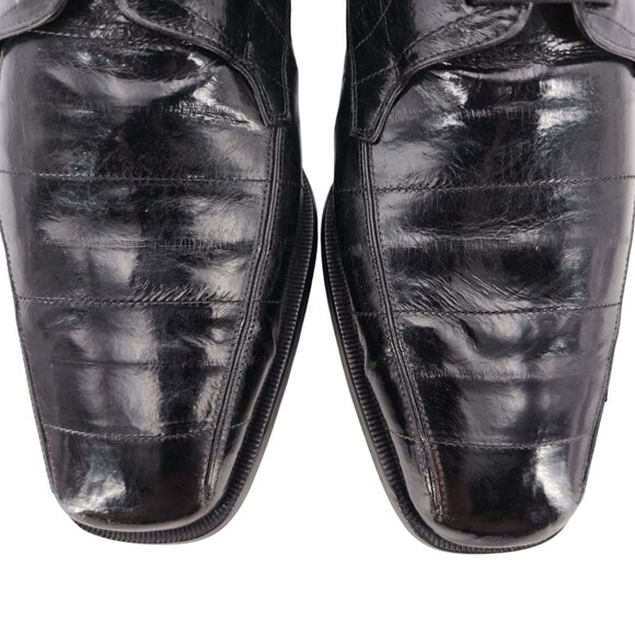 Vintage Mezlan Platinum Exotic Eel Skin Mens Size 7E Black Leather Dress Oxfords main image 5